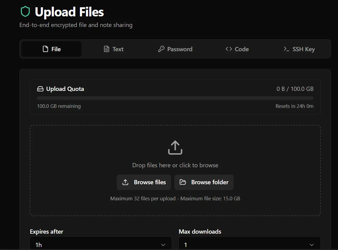 Secure file sharing interface for controlled document access