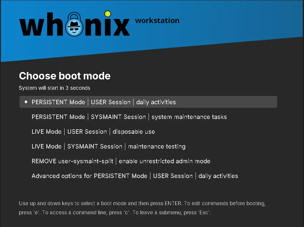 Whonix privacy-focused operating system visual