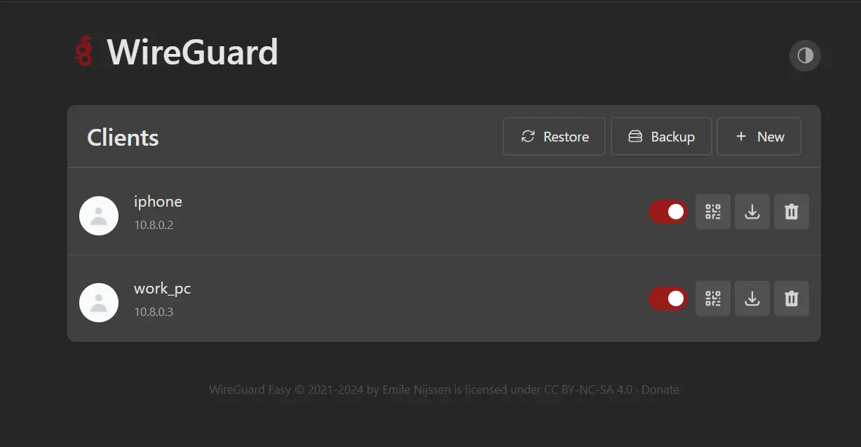 WireGuard VPN interface for secure remote access